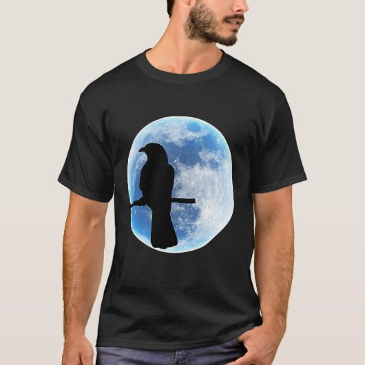 Halloween Raven  Crows on a branch by the full moo T-shirt (Voorkant)
