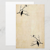 Halloween Raven en Uil Oud Papier Briefpapier (Voorkant / Achterkant)
