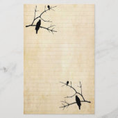 Halloween Raven en Uil Oud Papier Briefpapier (Voorkant)