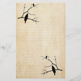 Halloween Raven en Uil Oud Papier Briefpapier