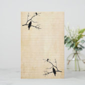 Halloween Raven en Uil Oud Papier Briefpapier (Staand voorkant)