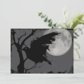 Halloween Raven in Branch met Full Moon Kaart (Staand voorkant)