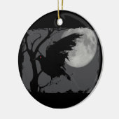 Halloween Raven in Branch met Full Moon Keramisch Ornament (Links)