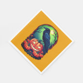 Halloween Raven in een pompoen patch Servet (Hoek)