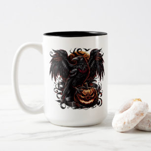 Halloween Raven Koffiekop Tweekleurige Koffiemok
