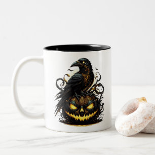 Halloween Raven Koffiemok Tweekleurige Koffiemok
