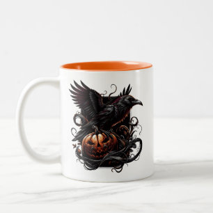 Halloween Raven Koffiemok Tweekleurige Koffiemok
