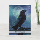 Halloween Raven Nevermore Edgar Allan Poe Moon Kaart (Voorkant)
