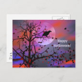 Halloween Raven Night Briefkaart (Voorkant / Achterkant)