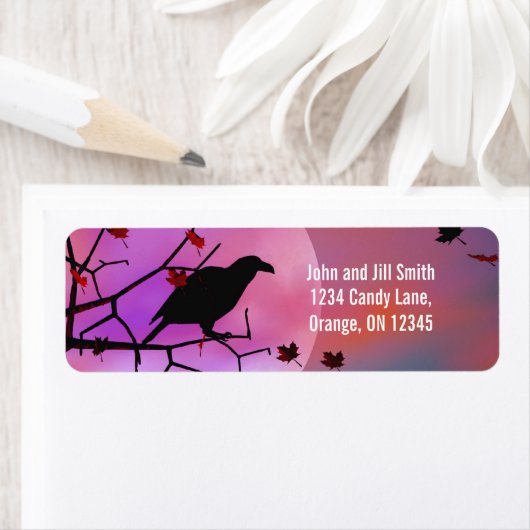 Halloween Raven Night Etiket (Insitu)