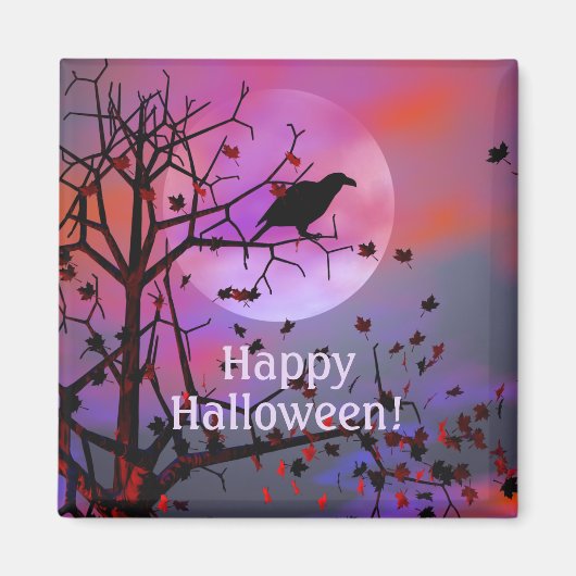 Halloween Raven Night Magneet (Voorkant)