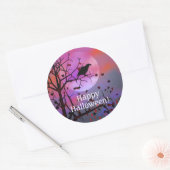 Halloween Raven Night Ronde Sticker (Envelop)