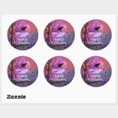 Halloween Raven Night Ronde Sticker (Vel)