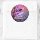 Halloween Raven Night Ronde Sticker (Tas)