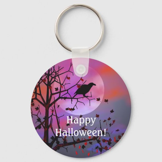 Halloween Raven Night Sleutelhanger (Voorkant)