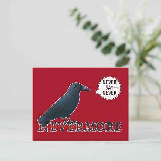 Halloween Raven: Nooit zeggen (niet E.A. Poe's) Briefkaart (Staand voorkant)