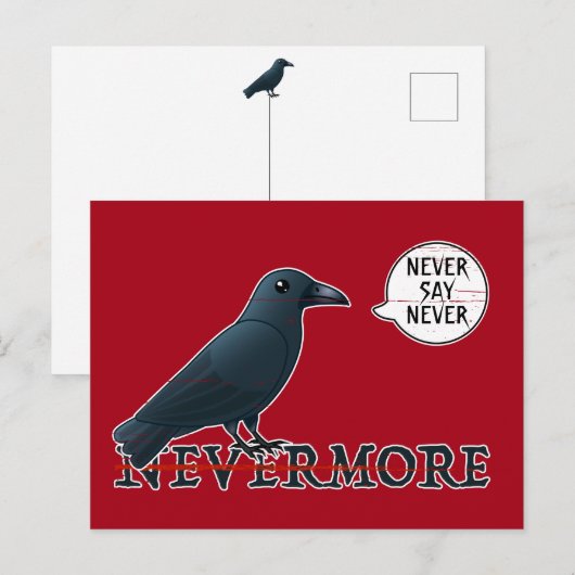 Halloween Raven: Nooit zeggen (niet E.A. Poe's) Briefkaart (Voorkant / Achterkant)