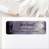 Halloween Raven Purple Sky Custom Address Label (Insitu)