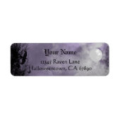 Halloween Raven Purple Sky Custom Address Label (Voorkant)