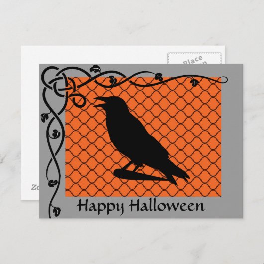 Halloween Raven Silhouette Briefkaart (Voorkant / Achterkant)