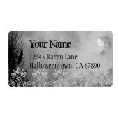 Halloween Raven Sky Black Custom Large Label (Voorkant)