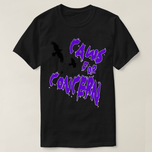 Halloween Ravens Caws Voor Bezorgplezier Pun Paars T-shirt (Design voorkant)