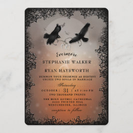 Halloween Ravens en Harten Evermore Wedding Kaart
