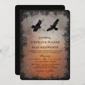 Halloween Ravens & Hearts Wed Reception op rug Kaart (Voorkant / Achterkant)