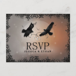 Halloween Ravens Wedding RSVP Briefkaart