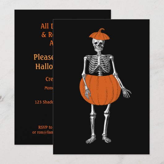 Halloween Ready Skeleton Kaart (Voorkant / Achterkant)