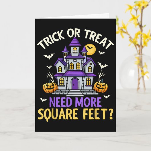 Halloween Real Estate Agent Broker Funny Realtor M Kaart (Gele Bloem)