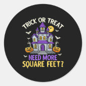 Halloween Real Estate Agent Broker Funny Realtor M Ronde Sticker (Voorkant)