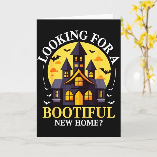 Halloween Real Estate Agent Funny Realtor Bootiful Kaart (Gele Bloem)