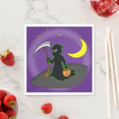 Halloween Reaper, Ax, Moon and Pumpkin Servet (Insitu)