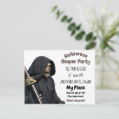 Halloween Reaper Party Briefkaart (Staand voorkant)