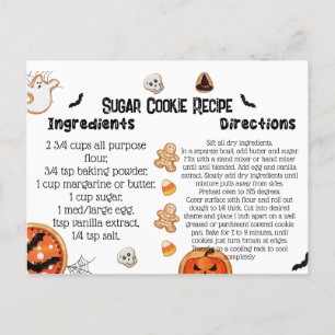 Halloween Recept Kaarten, Halloween Cookies Briefkaart