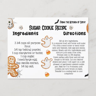 Halloween Recept Kaarten, Halloween Cookies Briefkaart