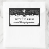 Halloween Rechthoek Zwart & Wit Label - Groot (Tas)