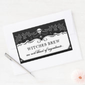 Halloween Rechthoek Zwart & Wit Label - Groot (Envelop)