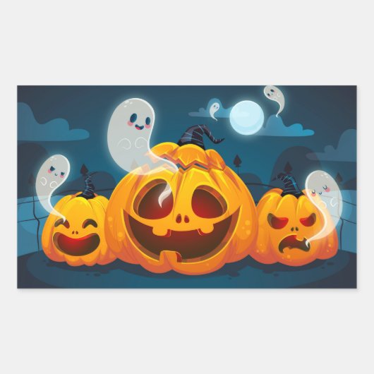 Halloween Rechthoekige Sticker (Voorkant)