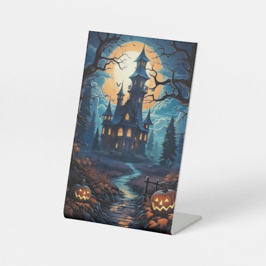 Halloween 🎃 reclamebord met voetstuk (Voorkant)