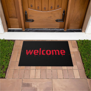 Halloween red bloederig eng Welkom decoraties Deurmat