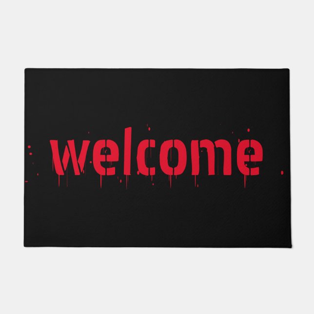 Halloween red bloederig eng Welkom decoraties Deurmat (Voorkant)