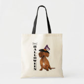 Halloween Red Dachshund Dog Tote Bag (Voorkant)
