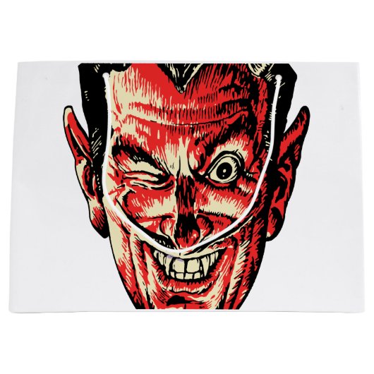  Halloween Red Devil Head Groot Cadeauzakje (Voorkant)
