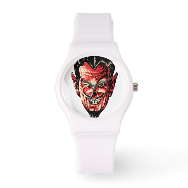  Halloween Red Devil Head Horloge (Voorkant)