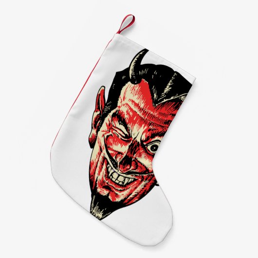  Halloween Red Devil Head Kleine Kerstsok (Voorkant (Hangend))