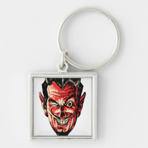 Halloween Red Devil Head Sleutelhanger