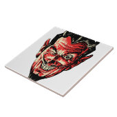  Halloween Red Devil Head Tegeltje (Zijkant)
