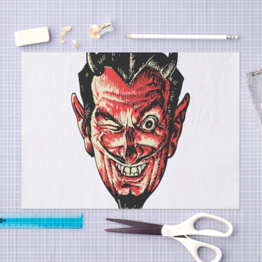  Halloween Red Devil Head Tissuepapier (Craft)